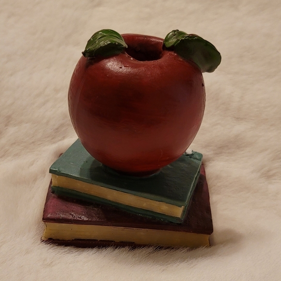 "Best Teacher" Apple and Books Pen Holder - Picture 4 of 9